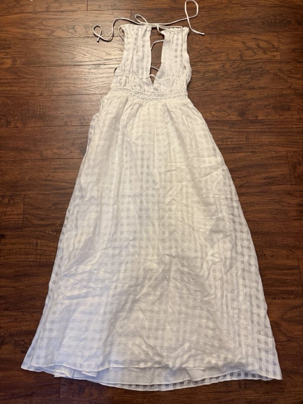 NWT Cult Gaia Gen Flared Maxi Dress Small White linen